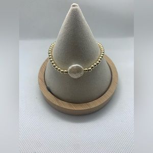 COPY - Custom made 14K  4mm Gold filled stretch Bracelet with Freshwater Pearl